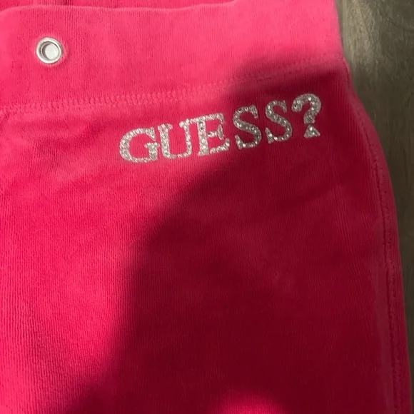 Guess Bright Pink Sweatpants Velvet - Picture 3 of 4